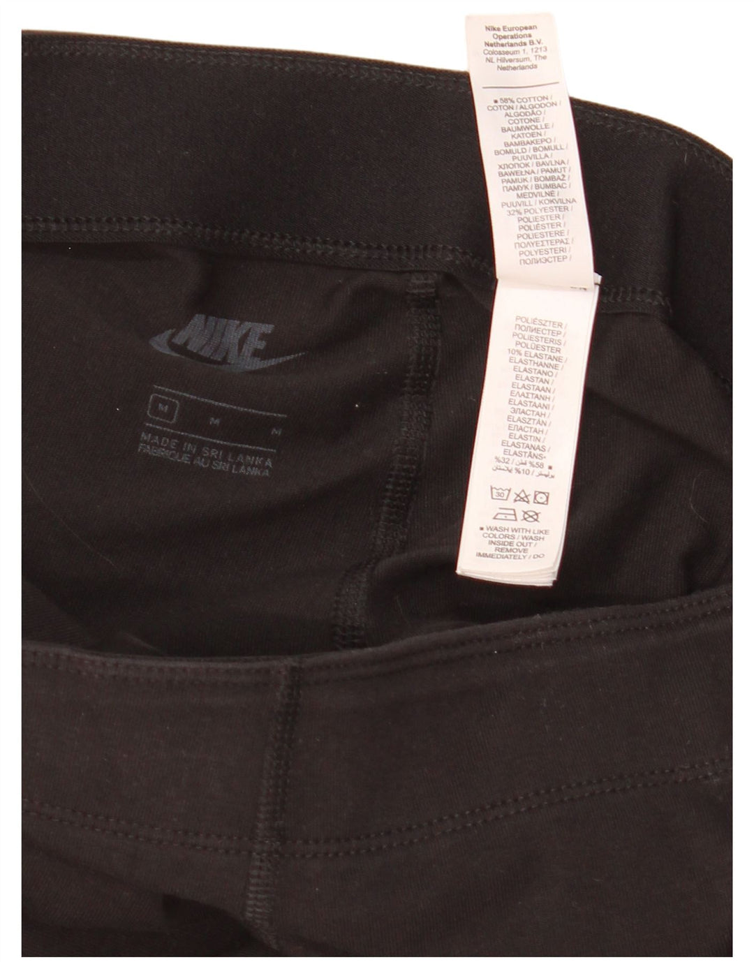 Leggings grafic Nike pentru femei UK 12, bumbac mediu negru
