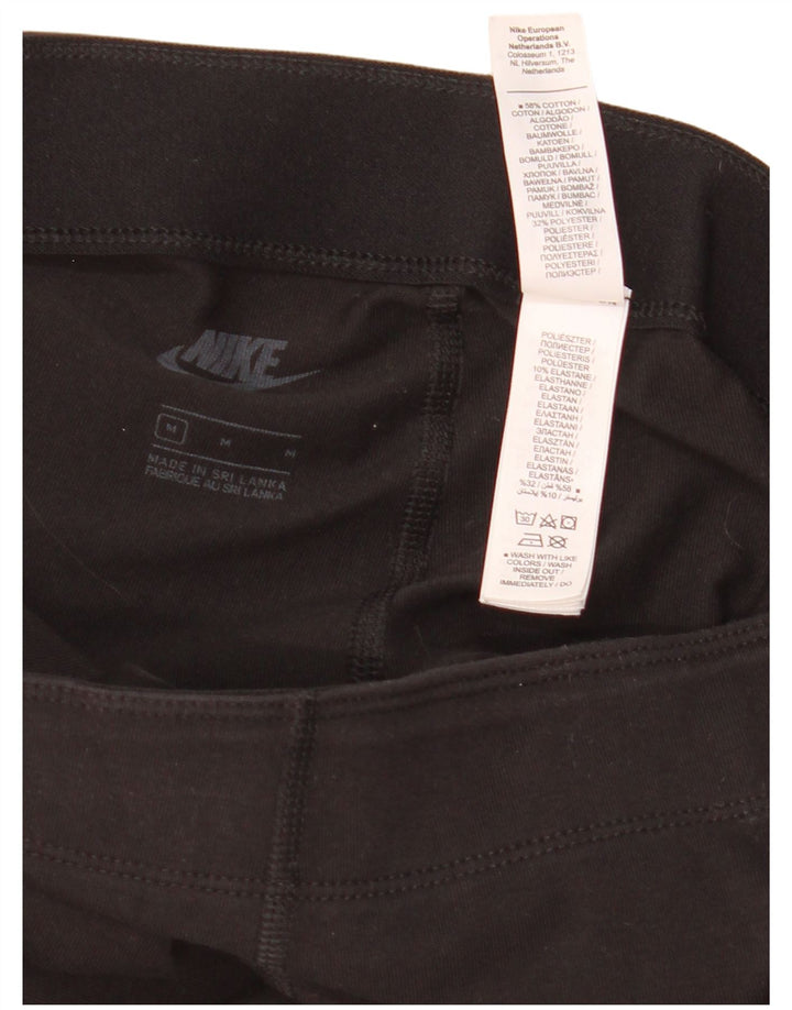 Leggings grafic Nike pentru femei UK 12, bumbac mediu negru