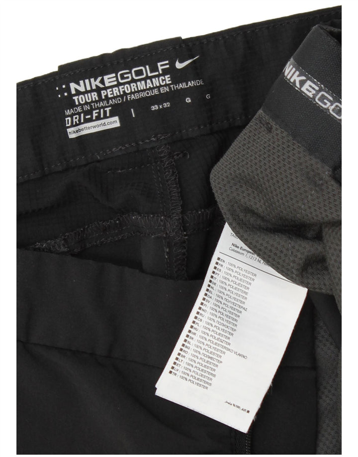 Pantaloni chino drepti pentru bărbați Dri Fit NIKE L33 L32 Poliester negru