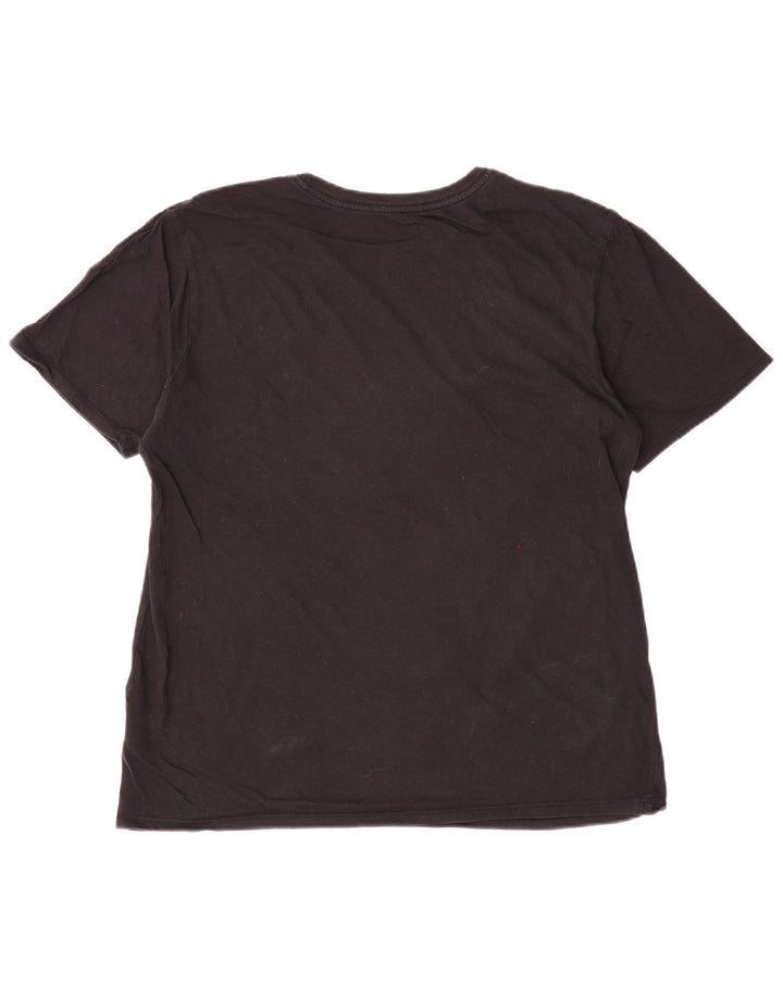 Tricou grafic Nike pentru bărbați, cu croială atletică, top mediu din bumbac negru