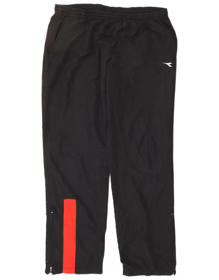 Pantaloni de trening pentru bărbați DIADORA XL, negru, poliester color bloc