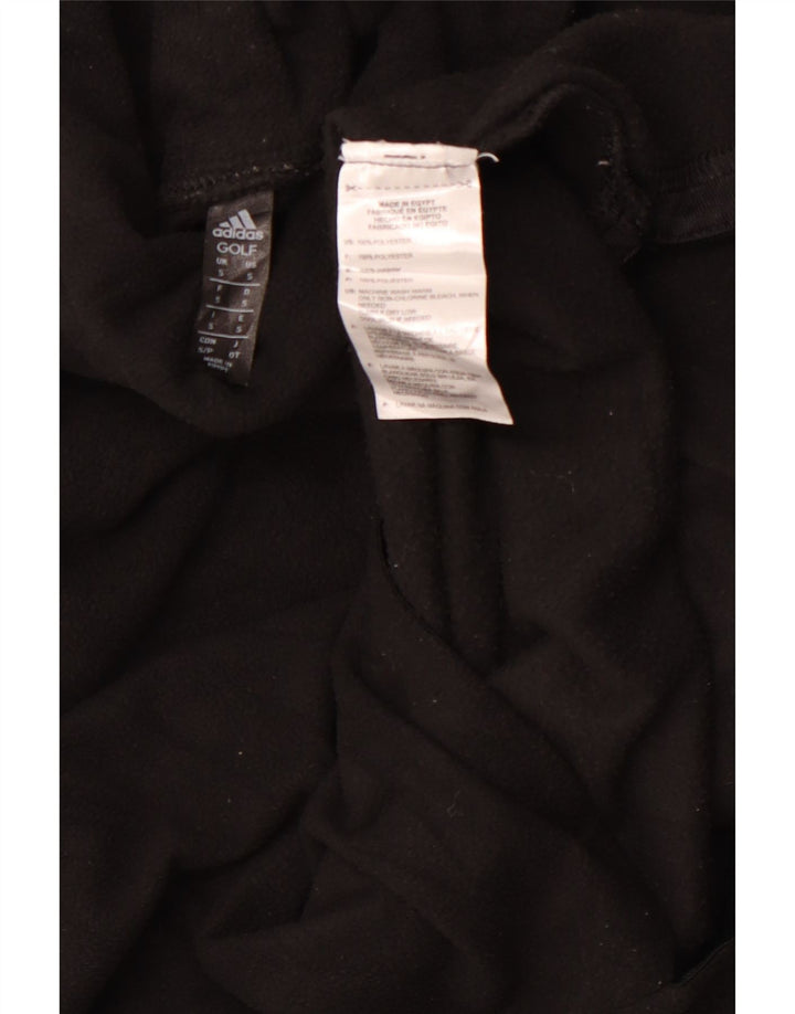 Pulover pentru femei Adidas cu gât rulat din lână UK 10 Poliester negru mic