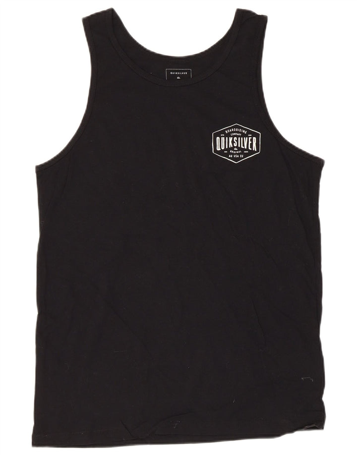 Vestă grafică Quiksilver pentru bărbați, bumbac mic, negru