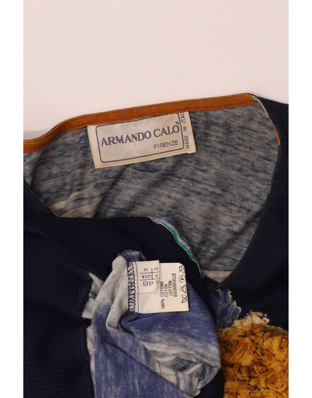 Bluză cu model abstract pentru femei Armando Calo Top IT 46 Mare bleumarin