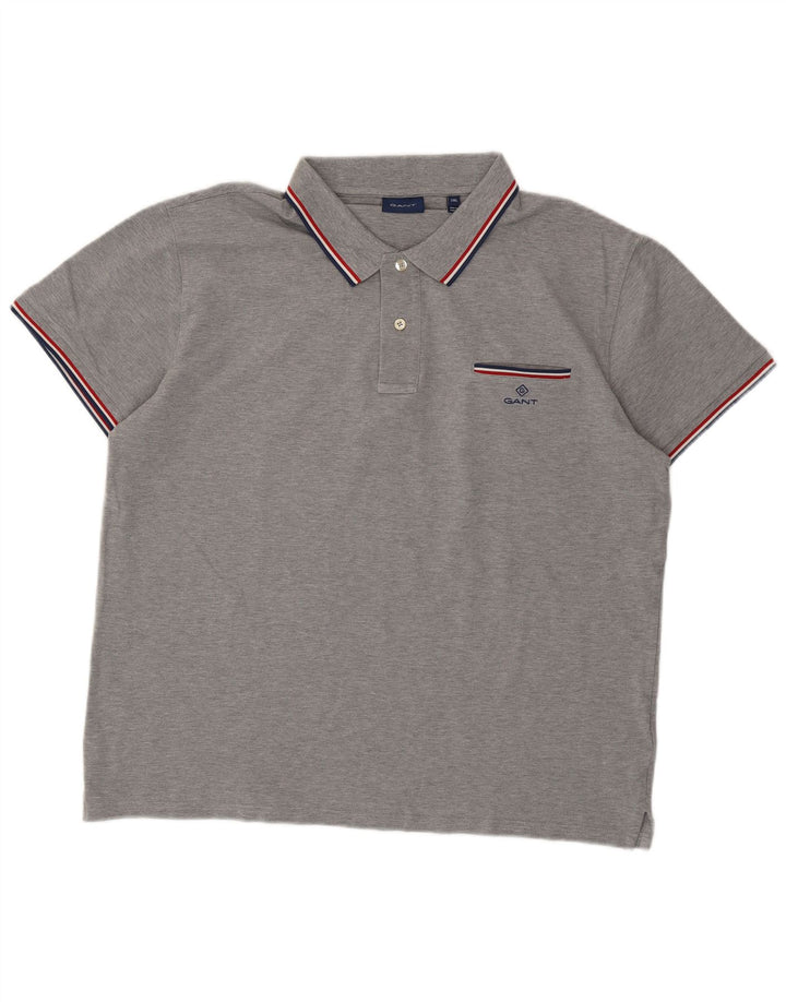 Tricou polo pentru bărbați Gant 2XL bumbac gri