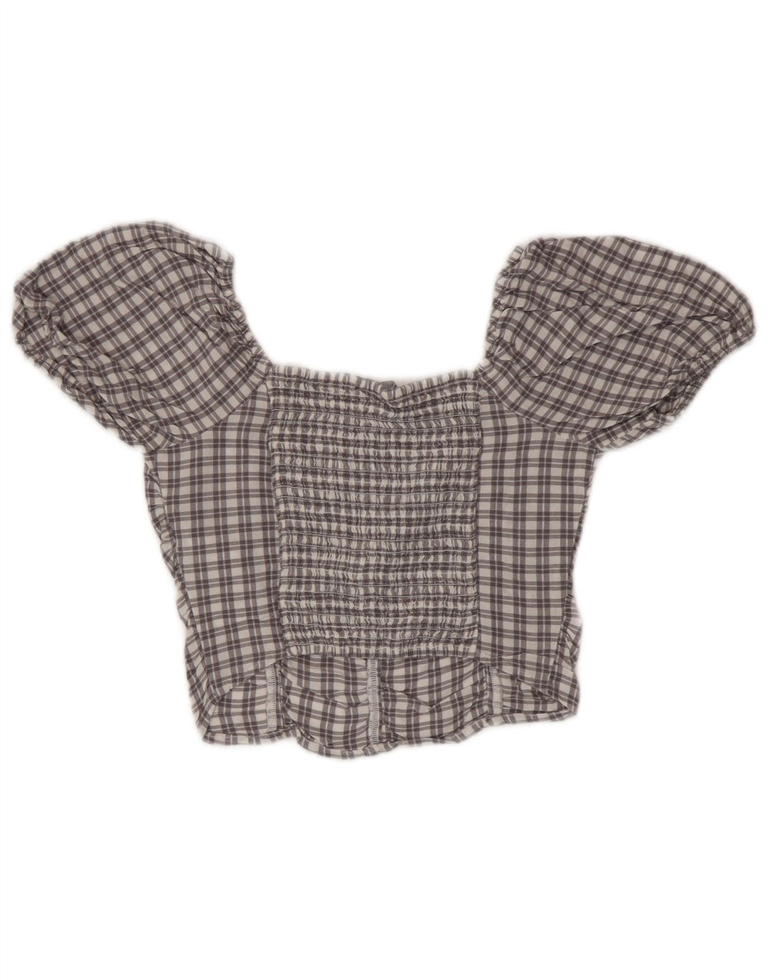 Crop Top pentru femei HOLLISTER UK 4 XS Grey Check Viscose