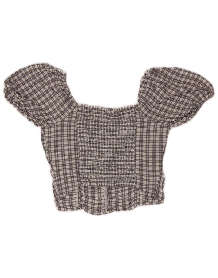 Crop Top pentru femei HOLLISTER UK 4 XS Grey Check Viscose