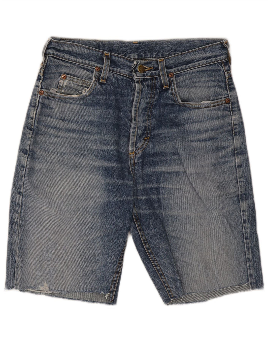 Pantaloni scurți din denim învechit Chicago pentru bărbați Lee W30, bumbac albastru mediu