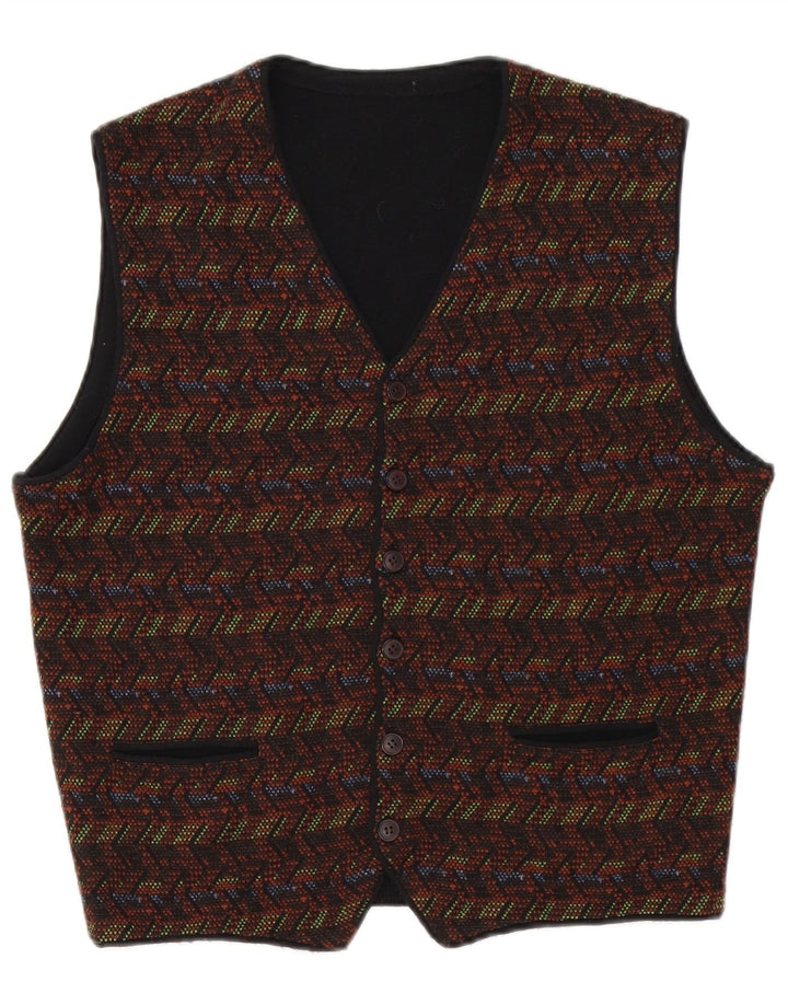Vestă Vintage pentru bărbați, mică, multicoloră, geometrică