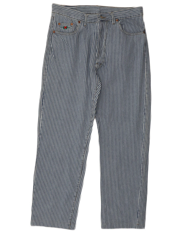 Blugi drepti pentru femei El Charro W32 L28 Blue Pinstripe