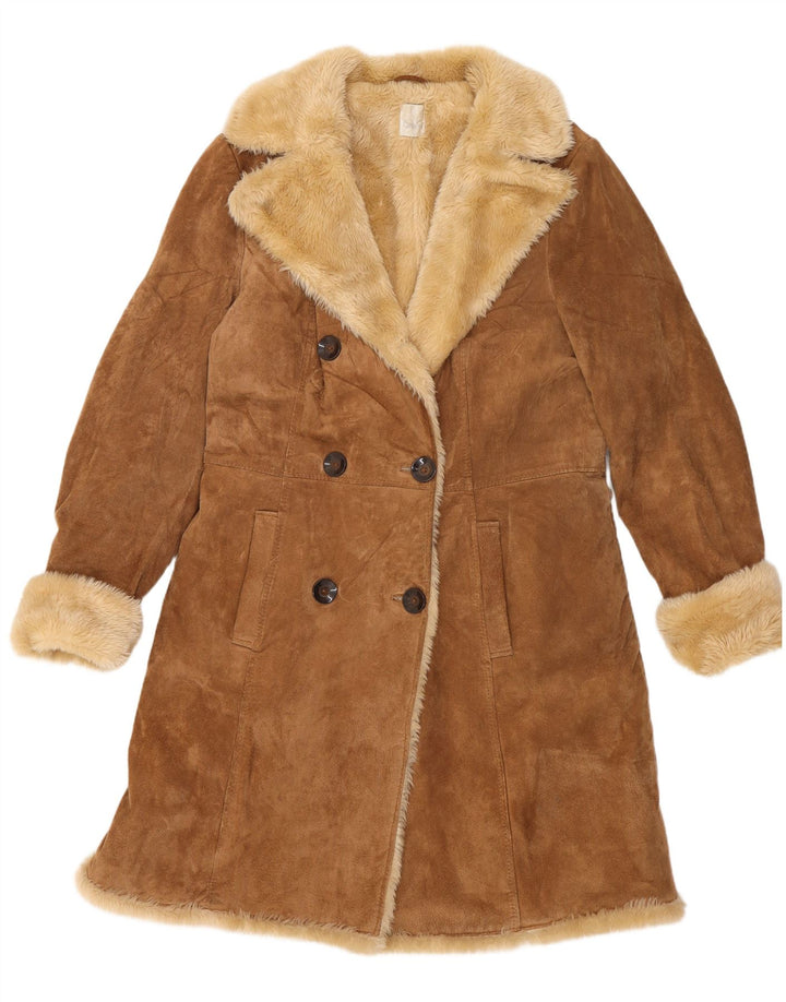 Palton din shearling pentru femei Camaieu UK 14, mare, bej