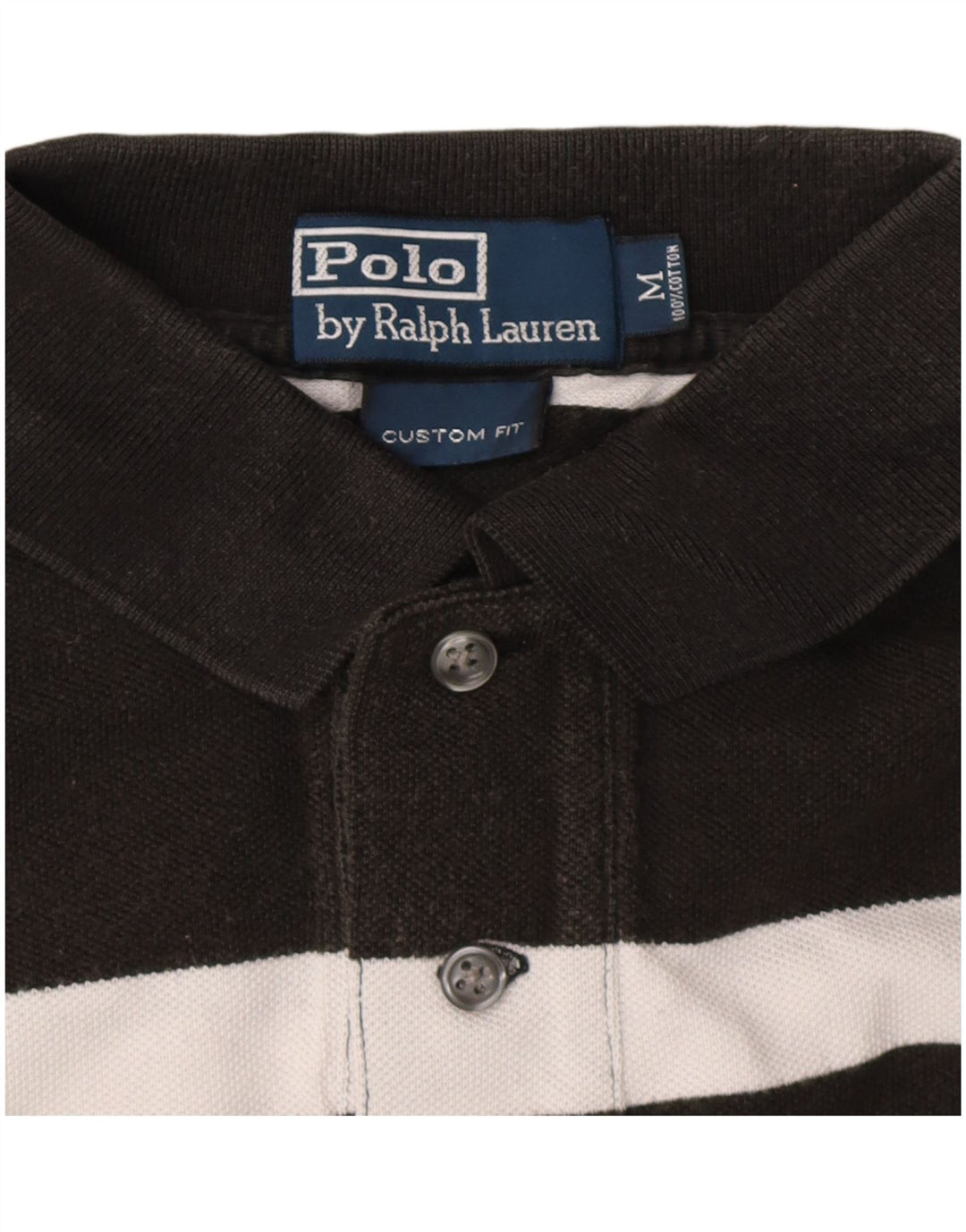 POLO RALPH LAUREN Tricou polo personalizat pentru bărbați, bumbac cu dungi negre medii