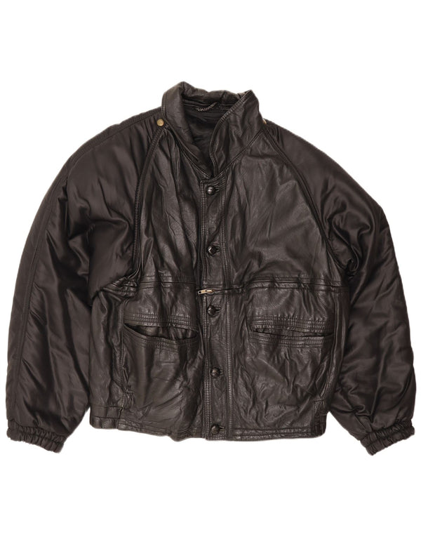 Jachetă de piele pentru bărbați Pollini UK 40 Large Black