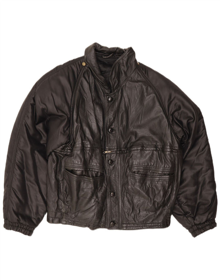 Jachetă de piele pentru bărbați Pollini UK 40 Large Black