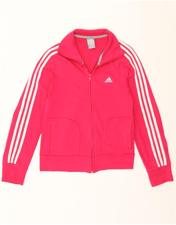 Jachetă de top pentru trening Adidas pentru femei UK 12, bumbac roz mediu