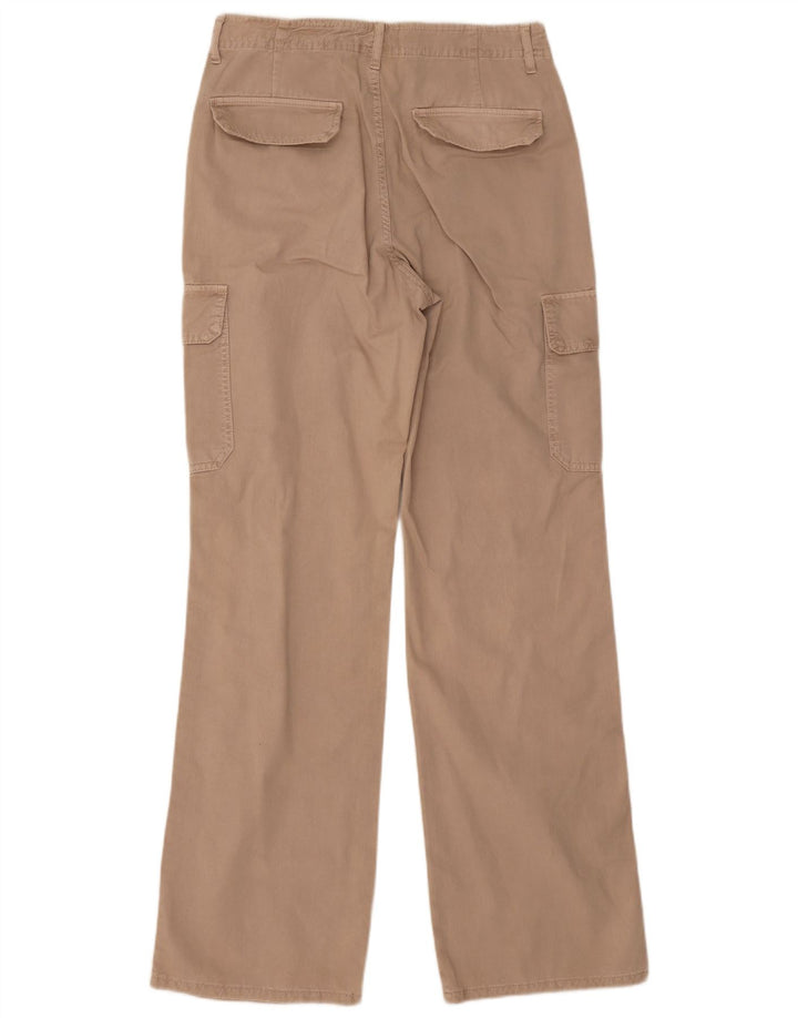 Pantaloni cargo drepti pentru femei Zara EU 38 Mici L28 L33 Bej