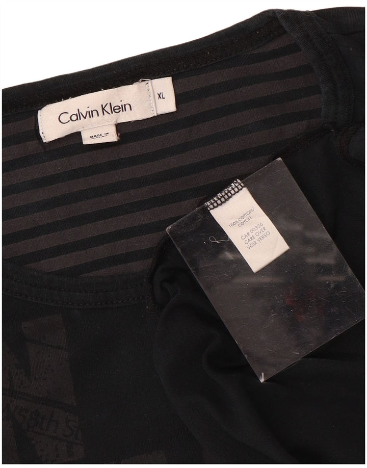 Tricou grafic pentru bărbați CALVIN KLEIN Top XL Bumbac negru