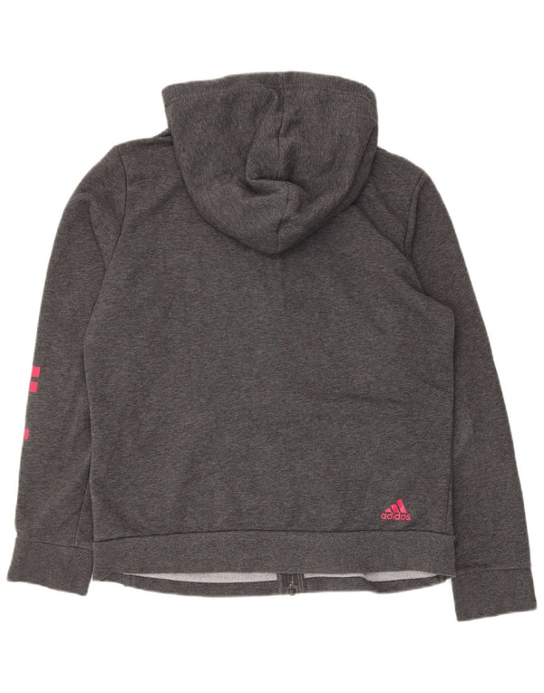 Pulover Adidas pentru femei Graphic Regular Fit, cu fermoar, UK 16, mare, gri