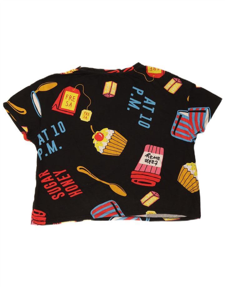 Tricou cu grafic supradimensionat pentru femei Zara UK 14 Medium Negru