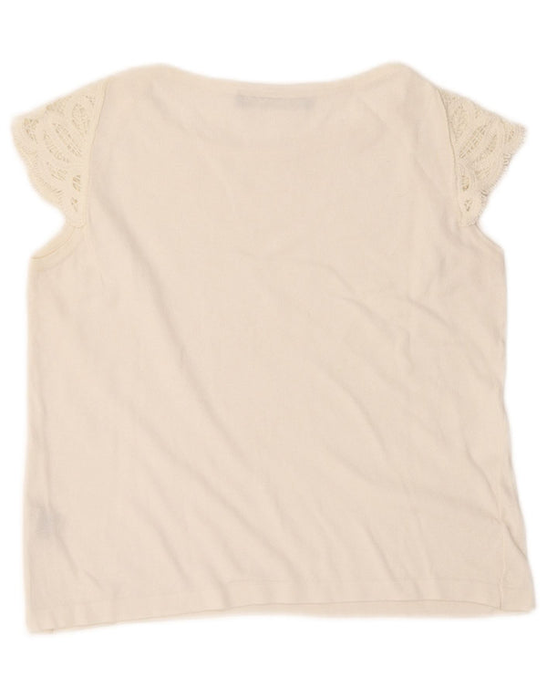 Roccobarocco Womens Crop Blouse Top UK 8 Small White