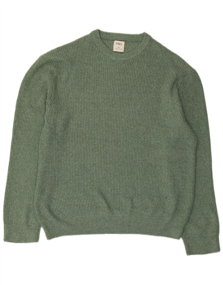 Pulover pentru bărbați Marks & Spencer, cu gât crew, 2XL, poliamidă verde