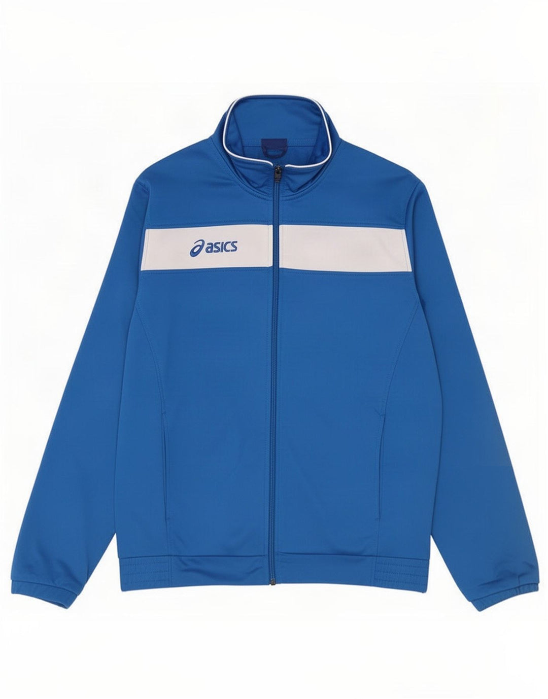 Jachetă de top pentru trening grafic Asics pentru bărbați, albastru mediu, poliester color bloc