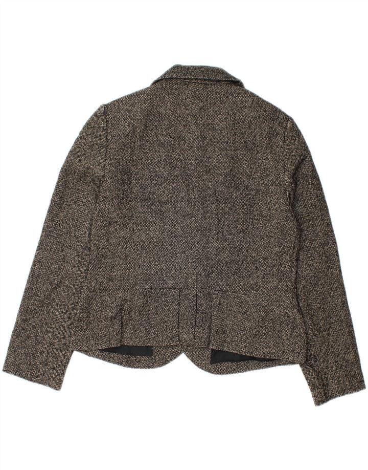 Jachetă Blazer pentru femei Phase Eight cu 3 nasturi UK 16 Lână mare neagră cu pete