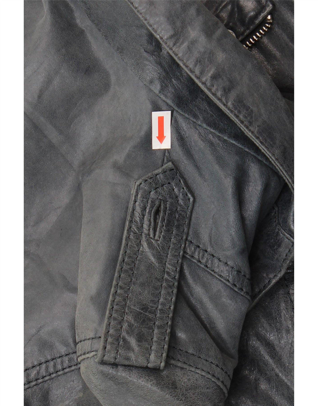 Jachetă Bomber din piele vintage pentru femei IT 46 Mare din piele bleumarin