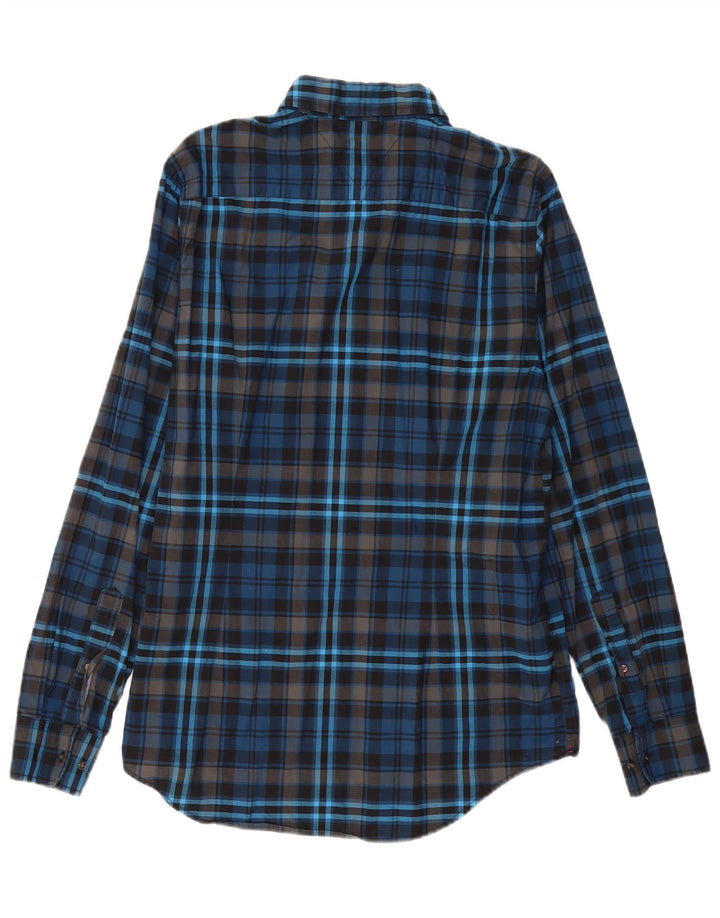 Cămașă pentru bărbați TOMMY HILFIGER Slim Fit, mare din bumbac cu carouri bleumarin