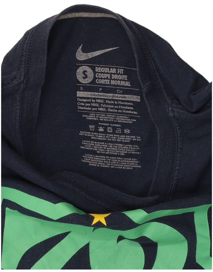 NIKE Mens Regular Fit Graphic T-Shirt Top Small Navy Blue Cotton