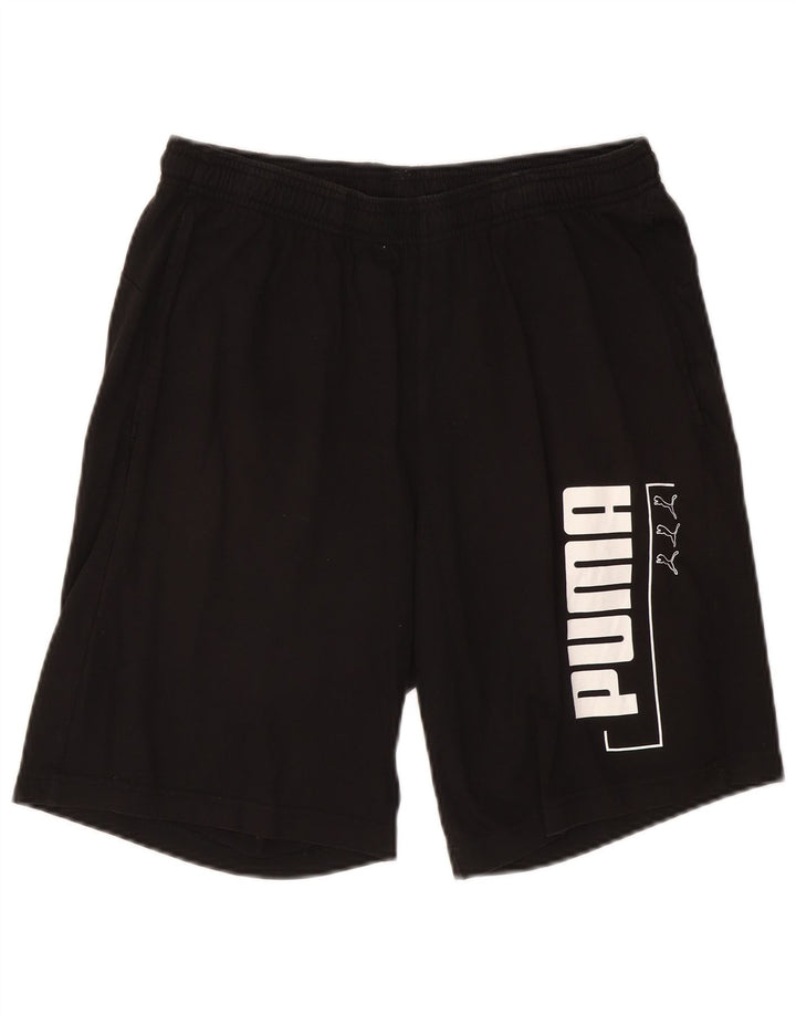 Pantaloni scurți sport grafic PUMA pentru bărbați, mari, negru, bumbac