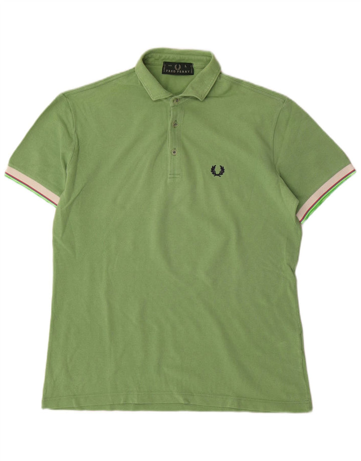 Cămașă polo Fred Perry pentru bărbați, bumbac verde mare