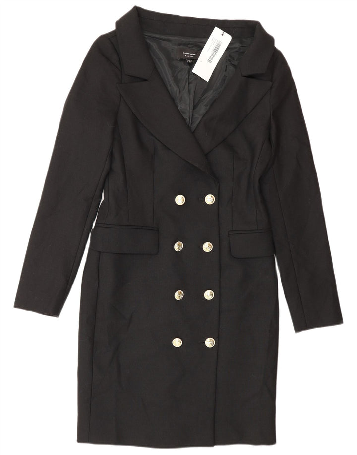 Karen Millen Palton dublu pentru femei UK 8 Poliester negru mic