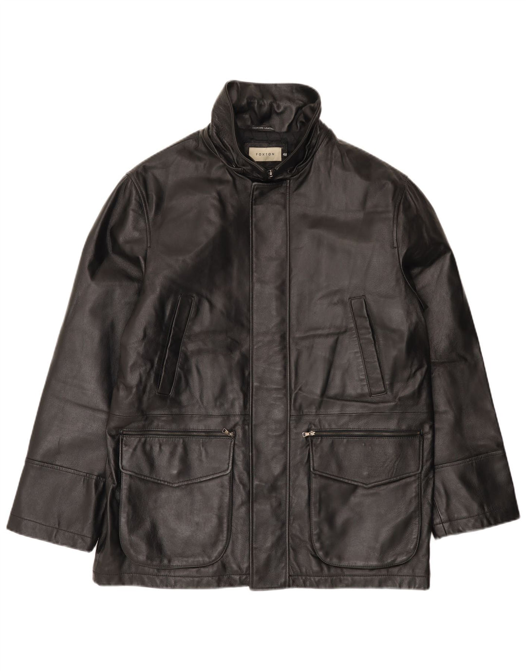 Jachetă de piele pentru bărbați VINTAGE IT 48 Medium Black Leather