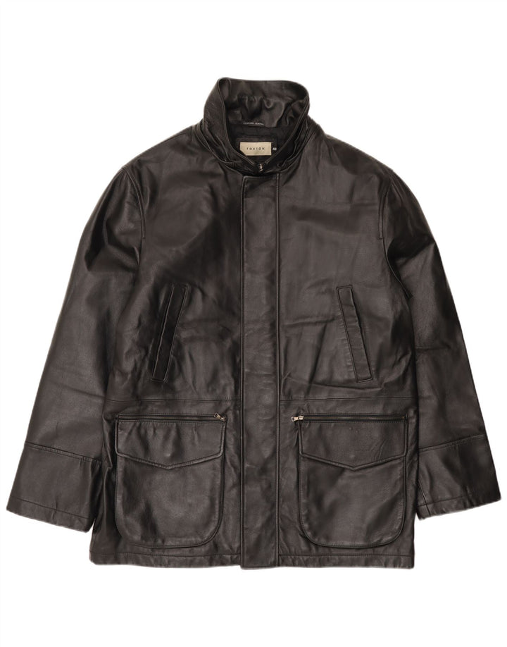 Jachetă de piele pentru bărbați VINTAGE IT 48 Medium Black Leather