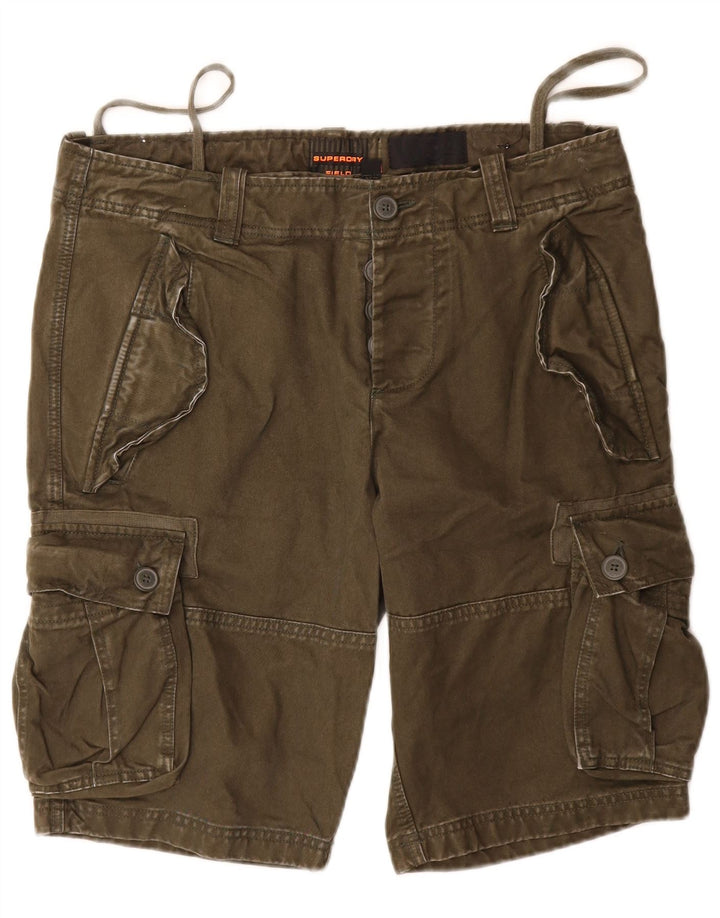 Pantaloni scurți cargo Superdry pentru bărbați W34 Large Khaki Cotton Army