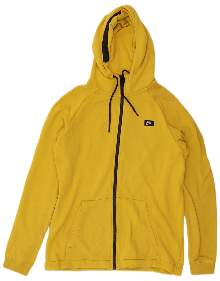 Pulover Nike pentru bărbați, cu fermoar, bumbac galben mediu