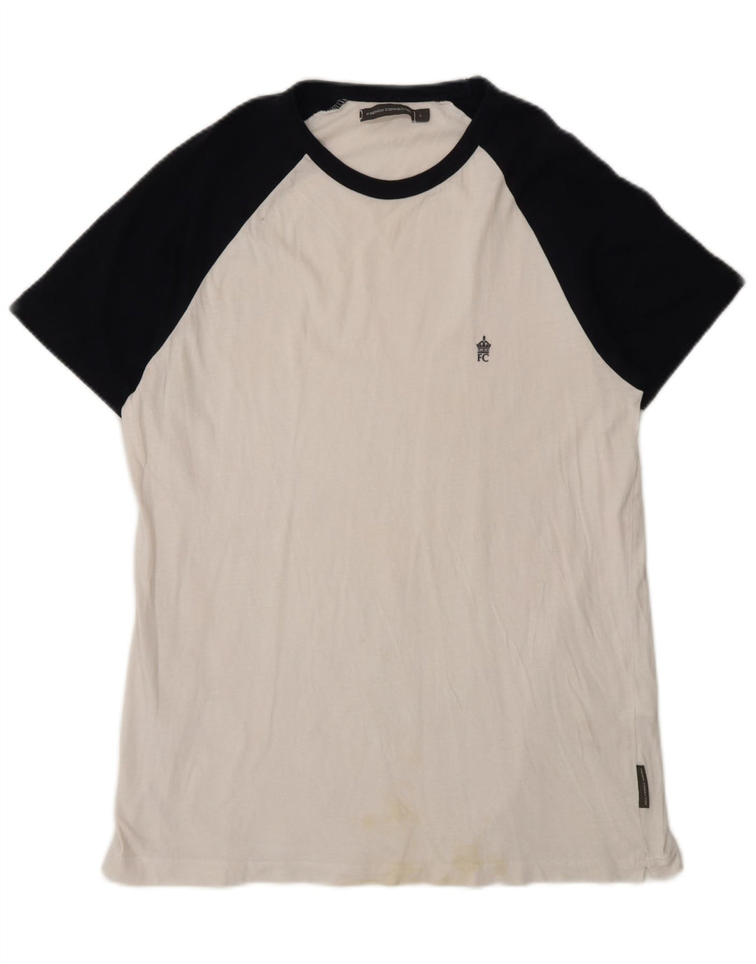 Tricou pentru femei French Connection Top mare din bumbac color bloc alb