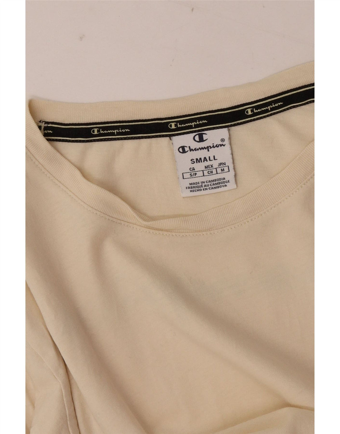 Top cu grafic pentru femei Champion cu mânecă lungă UK 10 Small Off White