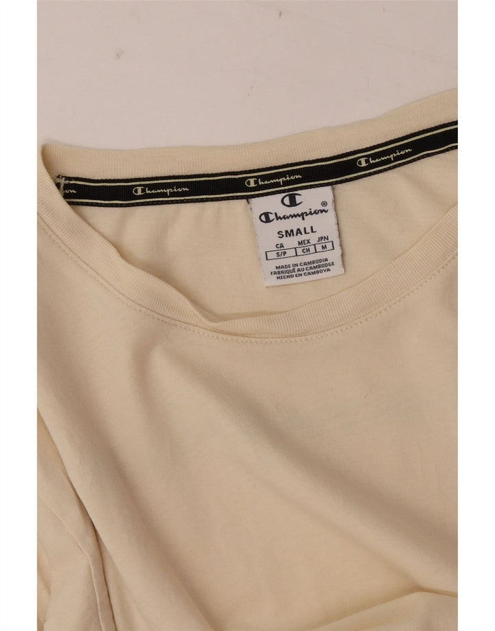 Top cu grafic pentru femei Champion cu mânecă lungă UK 10 Small Off White
