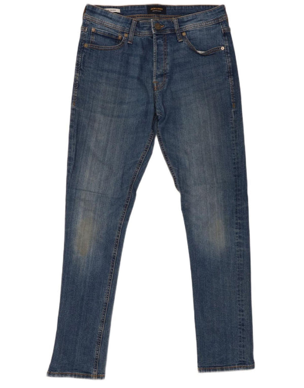 JACK & JONES Blugi skinny GLENN pentru bărbați W32 L32 Bumbac albastru