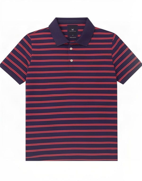 Crew Clothing Tricou polo pentru bărbați, mare, bleumarin, bumbac cu dungi