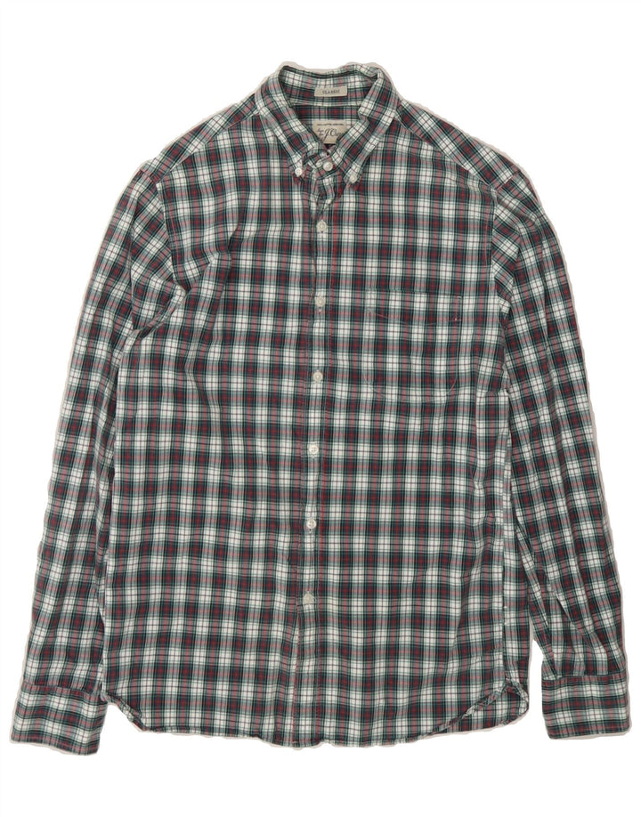J. CREW Mens Classic Fit Shirt Small Navy Blue Check Cotton Vintage J. Crew and Second-Hand J. Crew from Messina Hembry 