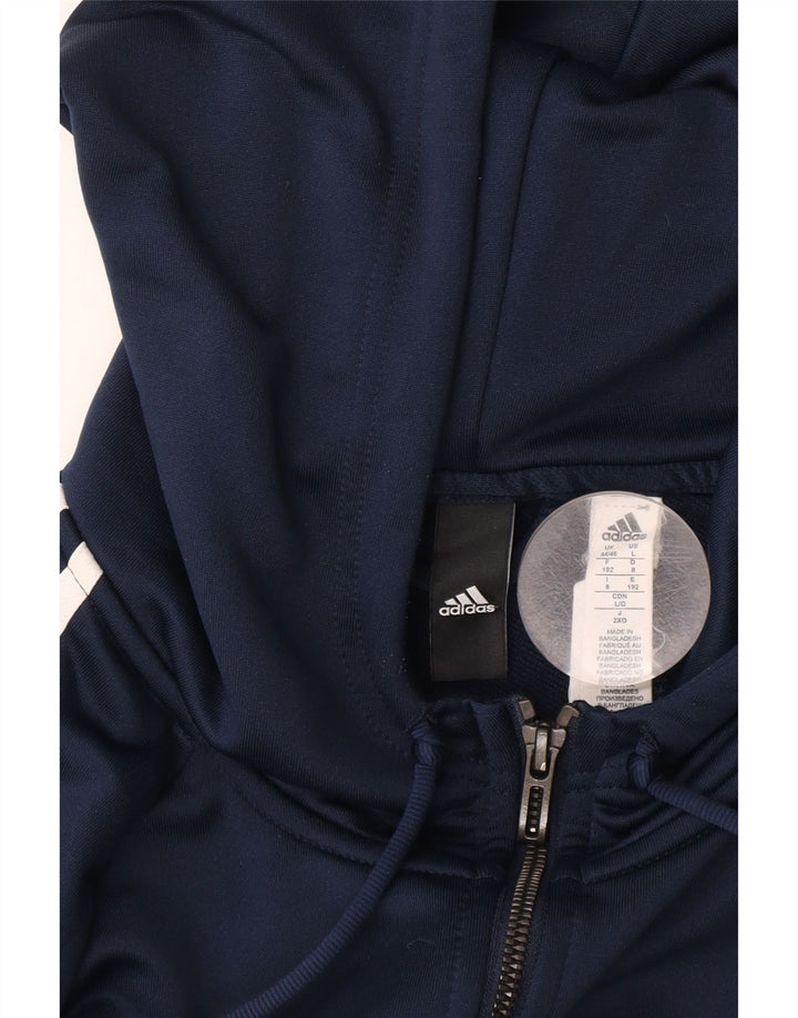 Pulover ADIDAS pentru bărbați, cu fermoar, Marea Britanie 44/46, mare, bleumarin, bloc de culoare
