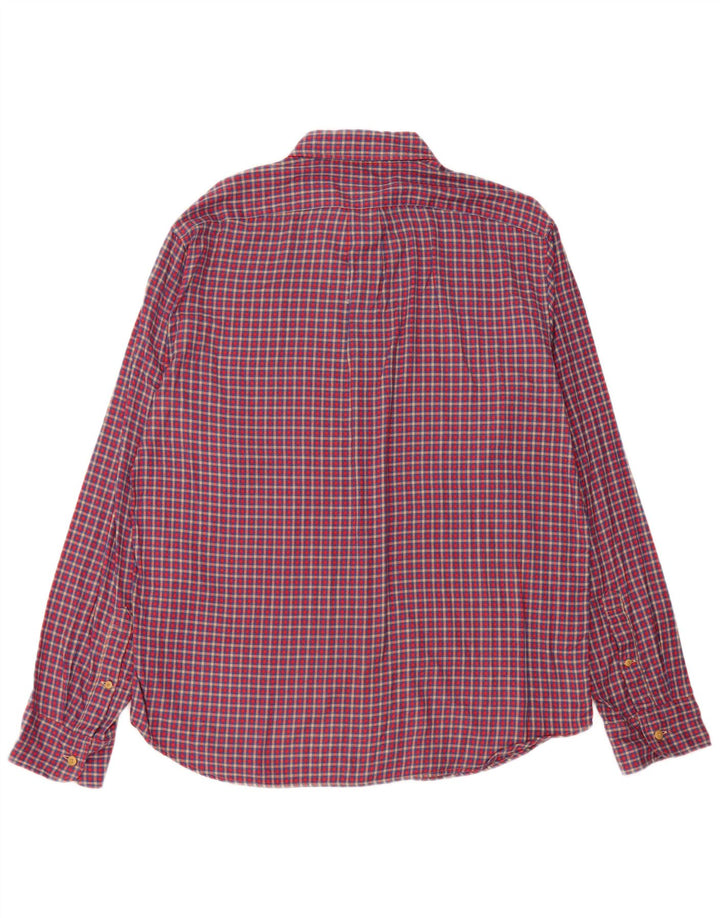 Cămașă de flanel pentru bărbați J. CREW, mare, roșu, din bumbac