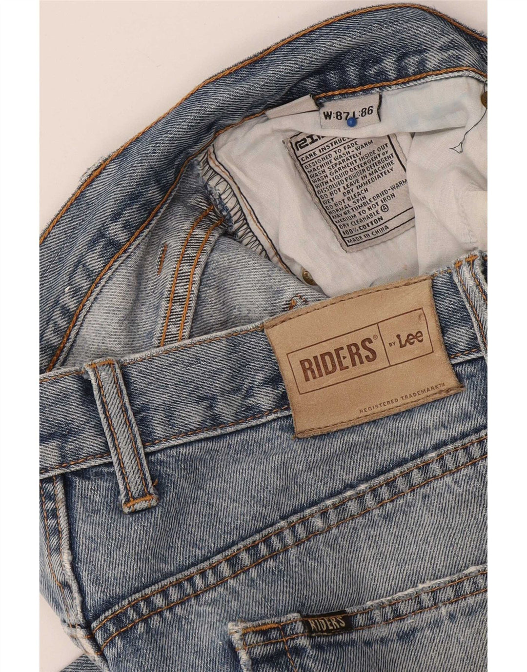 Blugi Lee Riders Distressed Straight W34 L33 Bumbac albastru