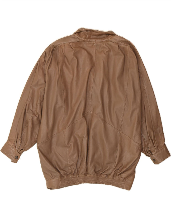 PEEK & CLEPPENBURG Womens Leather Jacket EU 40 Medium Brown Leather Vintage Peek & Cleppenburg and Second-Hand Peek & Cleppenburg from Messina Hembry 