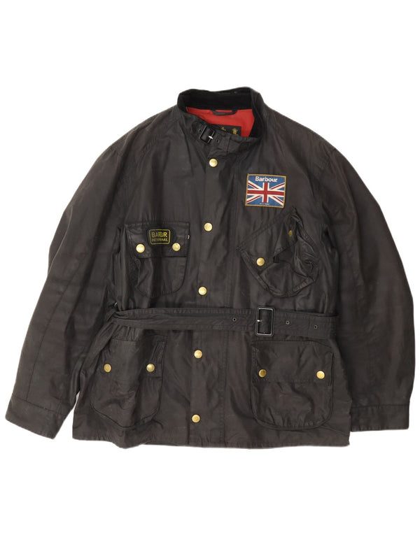 Jachetă pentru bărbați Barbour din bumbac cerat UK 42 XL Negru
