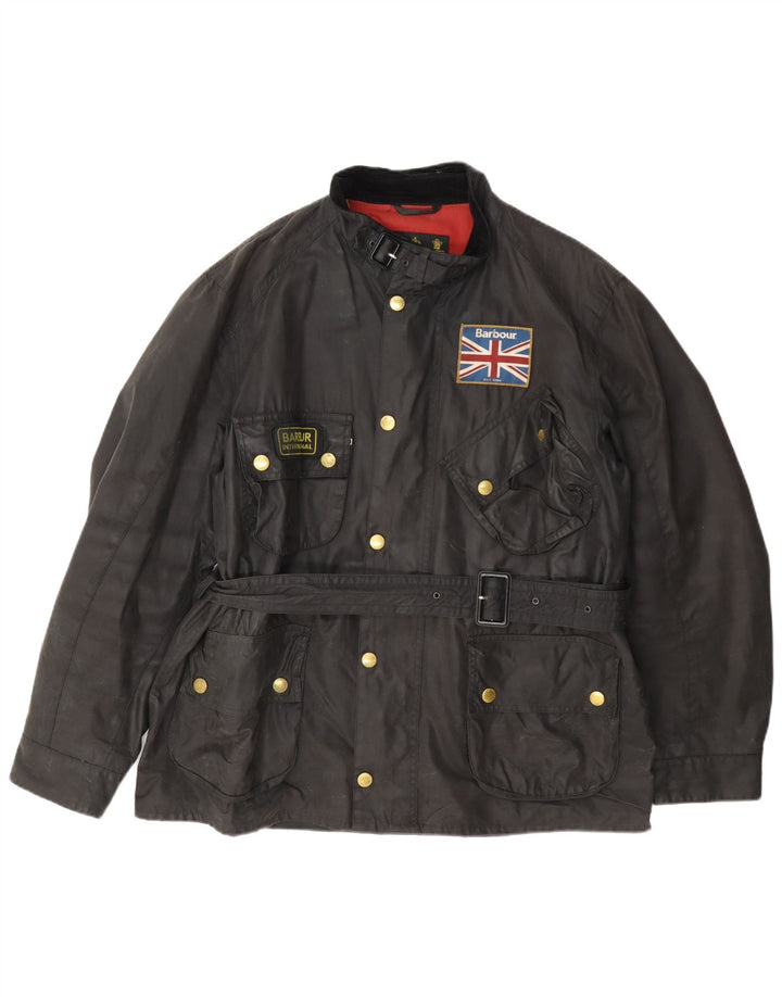 Jachetă pentru bărbați Barbour din bumbac cerat UK 42 XL Negru