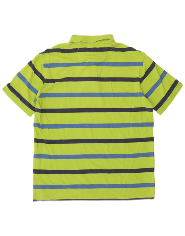 Tricou polo Izod pentru bărbați, bumbac cu dungi verzi mari